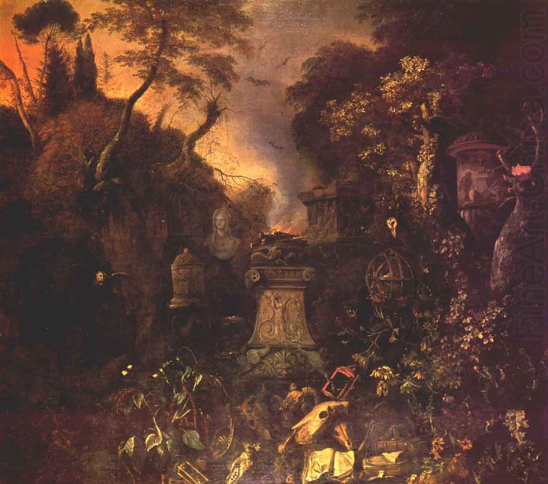 WITHOOS, Mathias Landscape with a Graveyard by Night china oil painting image